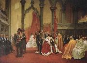 unknow artist kung oscar ii s kroning i trondbeims domkyrka den 18 juli 1873 oil painting on canvas